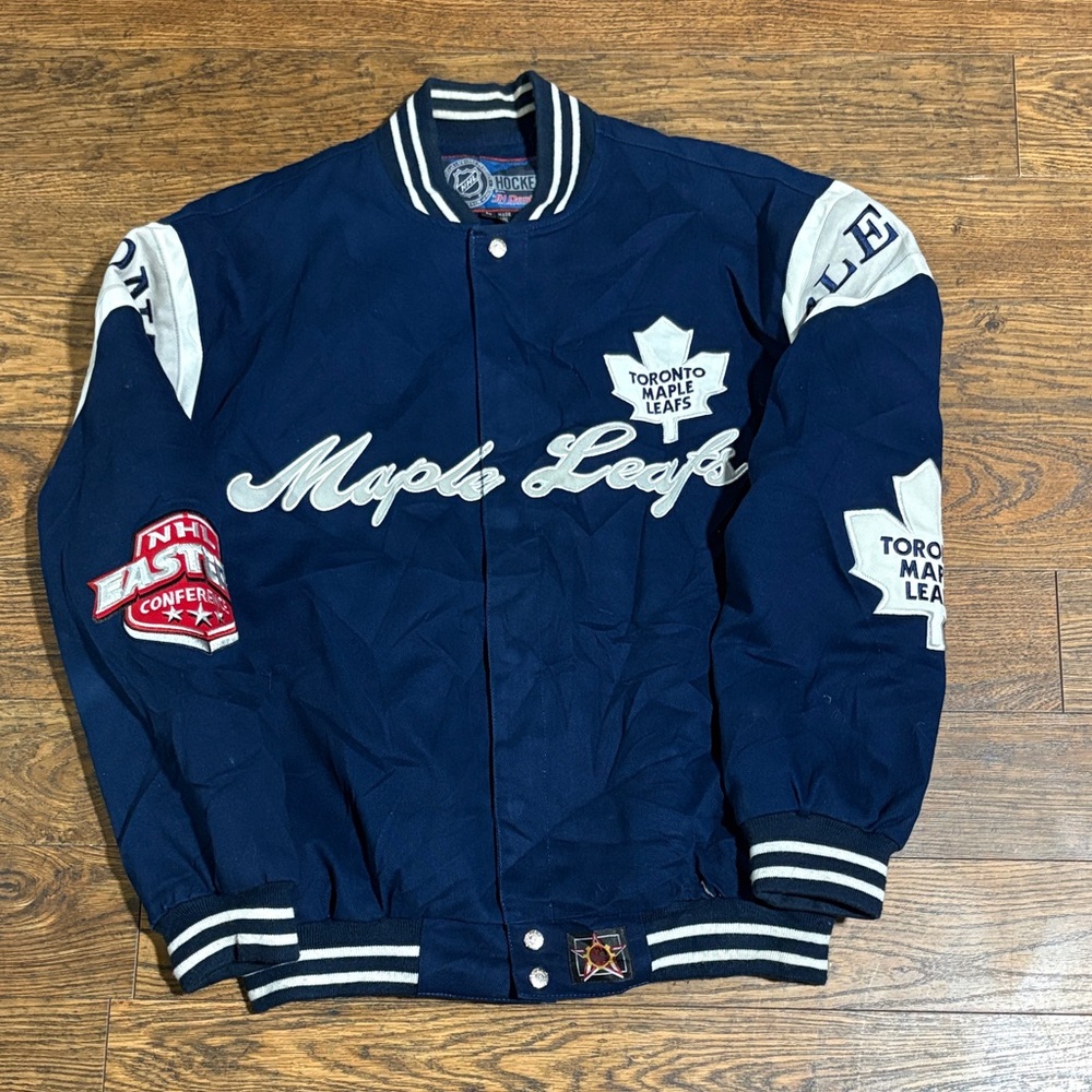 Jeff Hamilton NHL Toronto Maple Leafs Navy Varsity Jacket